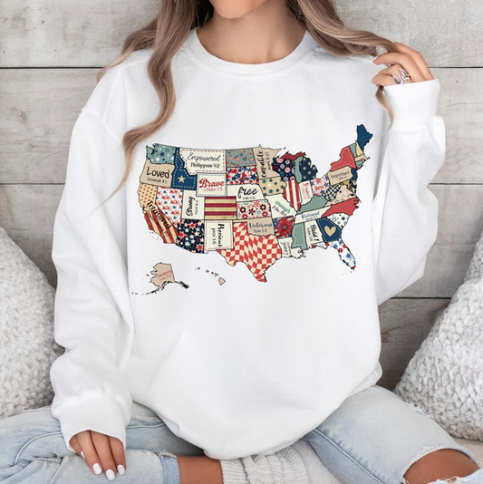 Retro America USA Map Bible Verse Sweatshirt